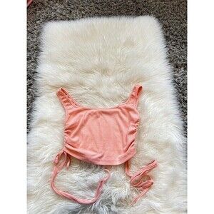 Peach Ruched Crop Top